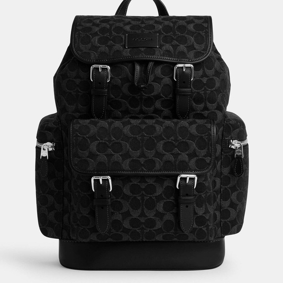 NWT Coach Sprint Backpack In Signature Black Denim CAJ57 - Picture 1 of 13
